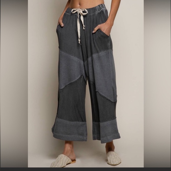 POL - AQUA GREEN  Wide Leg Lounge Pants Lightweight Loose Knit Pants - Picture 9 of 12